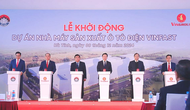 Tập đoàn Vingroup (VIC) khởi công nhà máy xe điện quy mô 300 triệu USD tại Hà Tĩnh