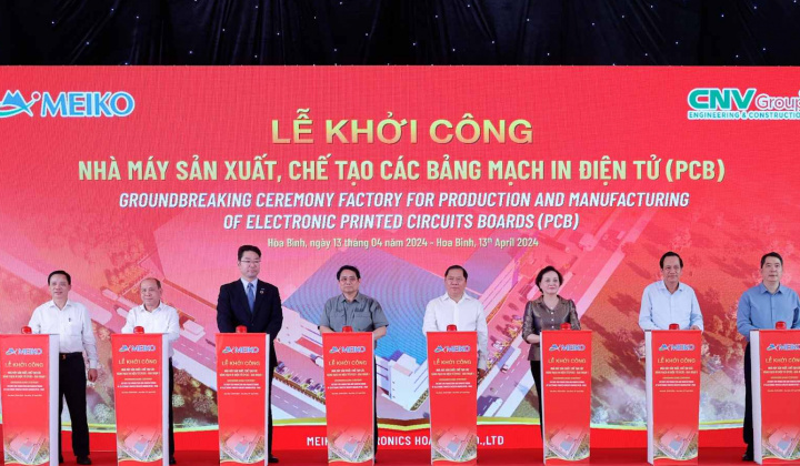 Hòa Bình: Khởi công nhà máy chế tạo bảng mạch in điện tử 200 triệu USD