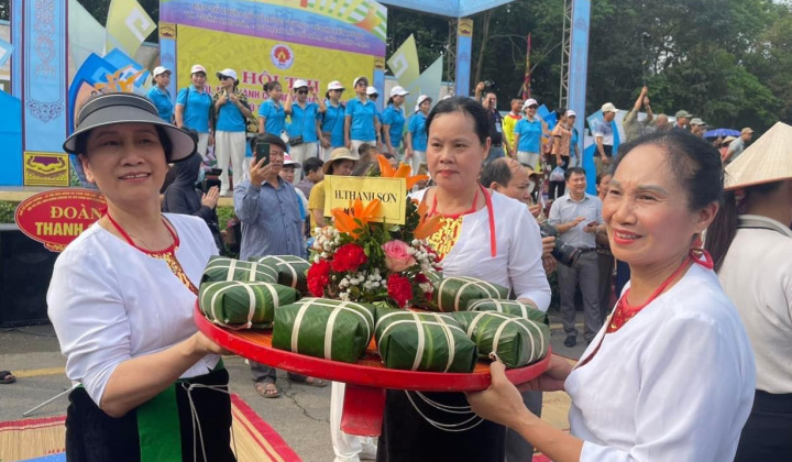 Thành phố Việt Trì và huyện Yên Lập giành Giải Nhất Hội thi gói, nấu bánh chưng, giã bánh giầy tại Lễ Giỗ Tổ Hùng Vương 2024