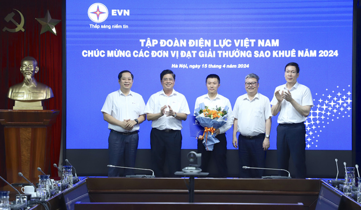 EVN chúc mừng các đơn vị đạt giải thưởng Sao Khuê năm 2024