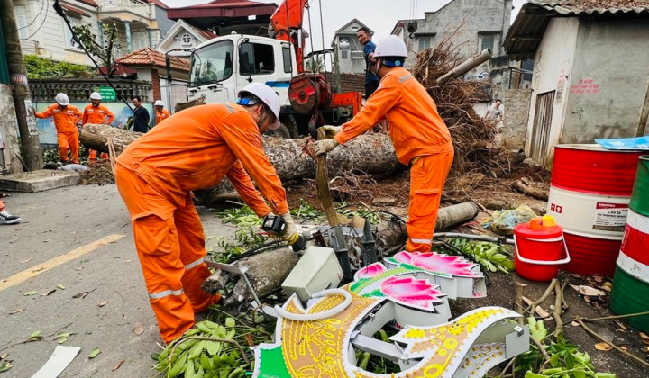 Điện lực Vĩnh Phúc nỗ lực khắc phục sự cố do mưa bão, giông lốc