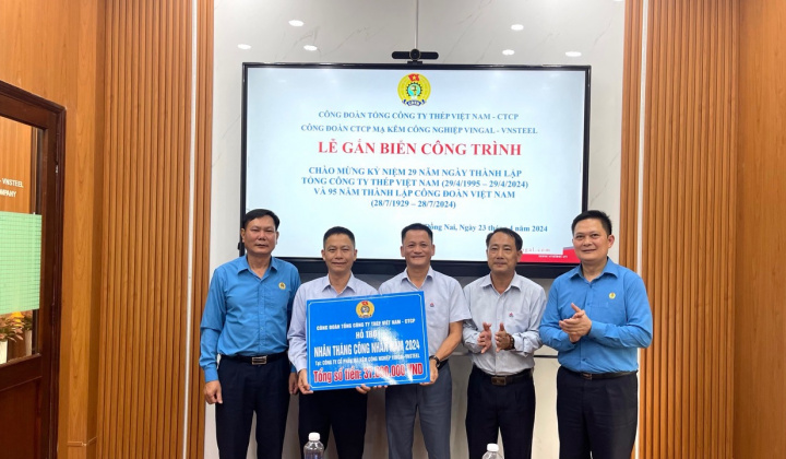 Mạ kẽm Công nghiệp Vingal - VNSTEEL nhận trao thưởng cho công trình chào mừng ngày thành lập Công đoàn Việt Nam
