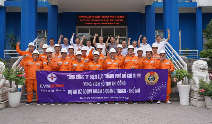 EVNHCMC ra quân Đội xung kích hỗ trợ thi công đường dây 500kV mạch 3 Quảng Trạch - Phố Nối