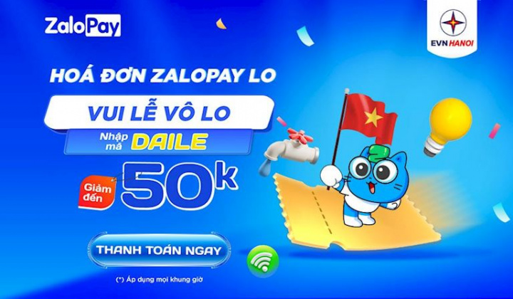 Tháng đại lễ nhận quà từ ZaloPay khi thanh toán tiền điện