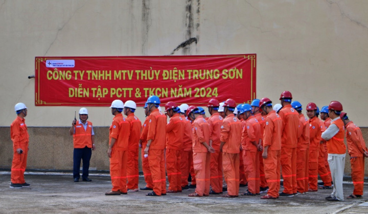 Thuỷ điện Trung Sơn: Nâng cao kỹ năng phòng, chống thiên tai và tìm kiếm cứu nạn năm 2024