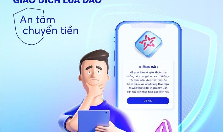MB thêm tính năng nhận diện tài khoản lừa đảo khi chuyển tiền
