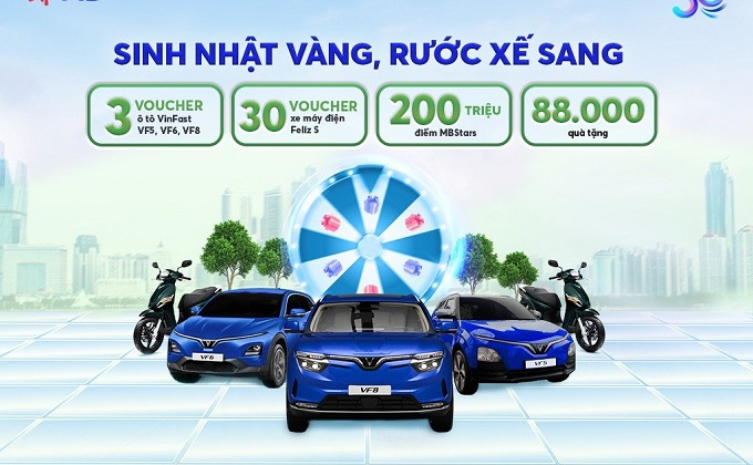 MB triển khai chương trình gửi tiền “Sinh nhật vàng - Rước xế sang”