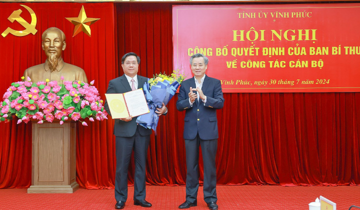 Ban Bí thư điều động, chỉ định tân Phó Bí thư Tỉnh ủy Vĩnh Phúc