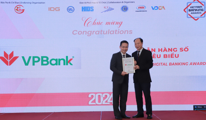 Ngân hàng VPBank lần thứ 4 được vinh danh là Ngân hàng Số tiêu biểu