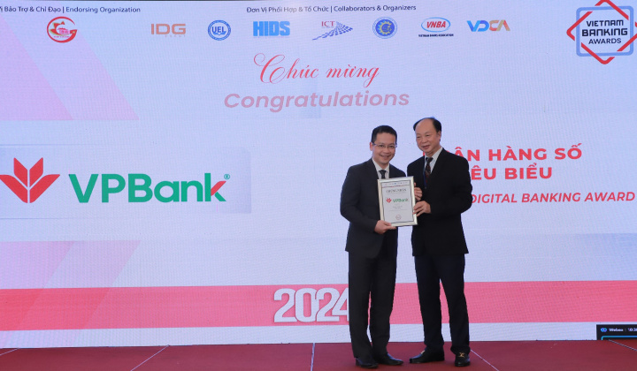 Ngân hàng VPBank lần thứ 4 được vinh danh là Ngân hàng Số tiêu biểu