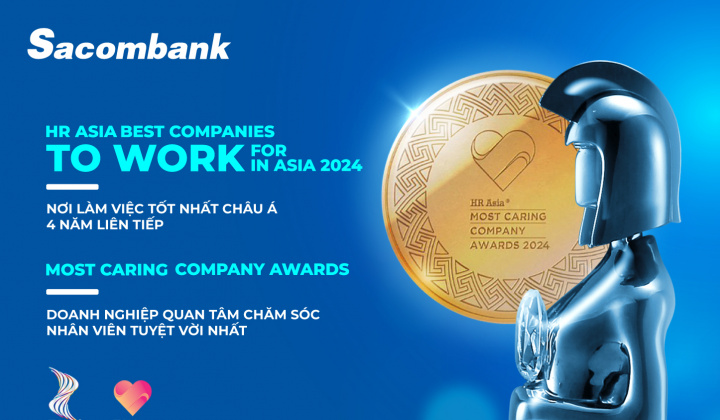 Ngân hàng Sacombank được vinh danh kép giải thưởng liên quan đến nguồn nhân lực