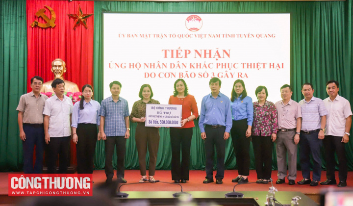 Bộ Công Thương ủng hộ 500 triệu đồng hỗ trợ Tuyên Quang khắc phục thiệt hại do bão số 3