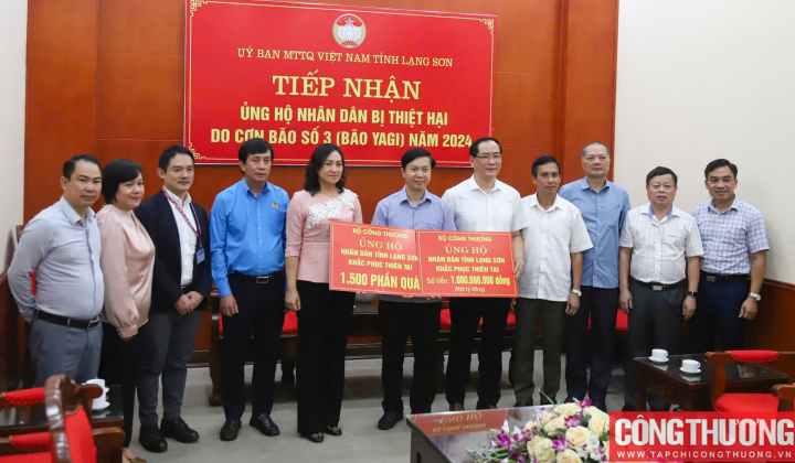 Bộ Công Thương hỗ trợ tỉnh Lạng Sơn 1 tỷ đồng khắc phục thiệt hại do bão số 3 gây ra