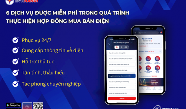Khi thực hiện Hợp đồng mua bán điện, dịch vụ nào được miễn phí