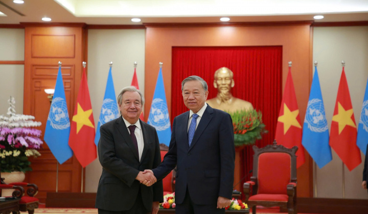 Tổng Bí thư Tô Lâm tiếp Tổng Thư ký Liên Hợp Quốc António Guterres