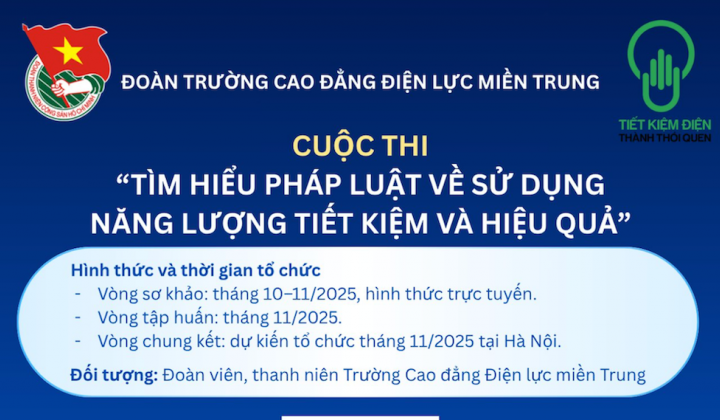 Tuổi trẻ EVNCPC, Trường Cao đẳng Điện lực miền Trung lan toả pháp luật về sử dụng năng lượng tiết kiệm và hiệu quả