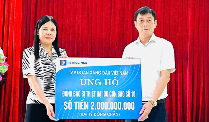 Petrolimex ủng hộ 10 tỷ đồng để khắc phục thiệt hại sau bão số 10 (Bualoi)