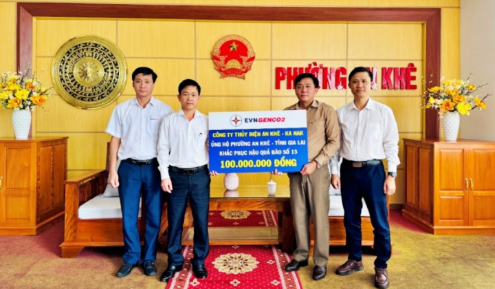 Thủy điện An Khê - Ka Nak: Ủng hộ hơn 500 triệu đồng hỗ trợ các địa bàn bị ảnh hưởng bão số 13 tại tỉnh Gia Lai