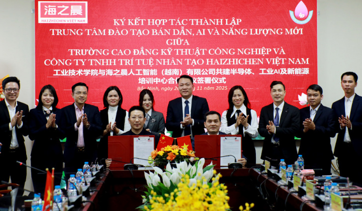 Trường Cao đẳng Kỹ thuật Công nghiệp mở Trung tâm Đào tạo bán dẫn, AI và năng lượng mới