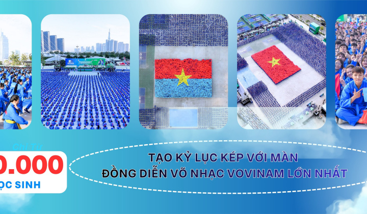 60.000 học sinh tạo kỷ lục kép với màn đồng diễn võ nhạc Vovinam lớn nhất