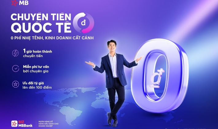 "Chuyển tiền quốc tế 0 đồng" trên nền tảng số BIZ MBBank