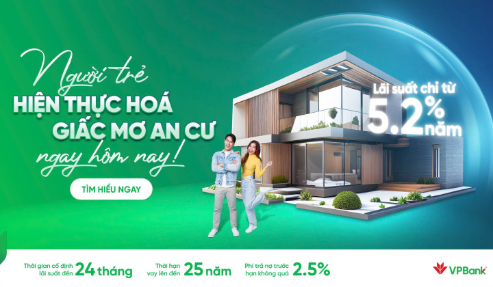 Ngân hàng VPBank triển khai gói vay ưu đãi chỉ từ 5,2%/năm cho khách hàng dưới 35 tuổi