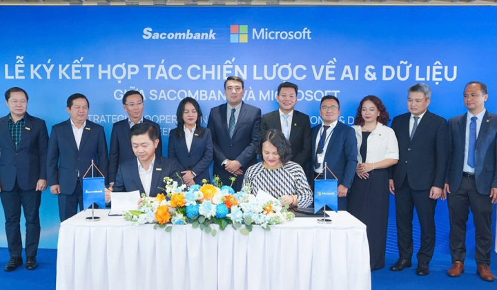Ngân hàng Sacombank và Microsoft Việt Nam hợp tác chiến lược về AI và dữ liệu