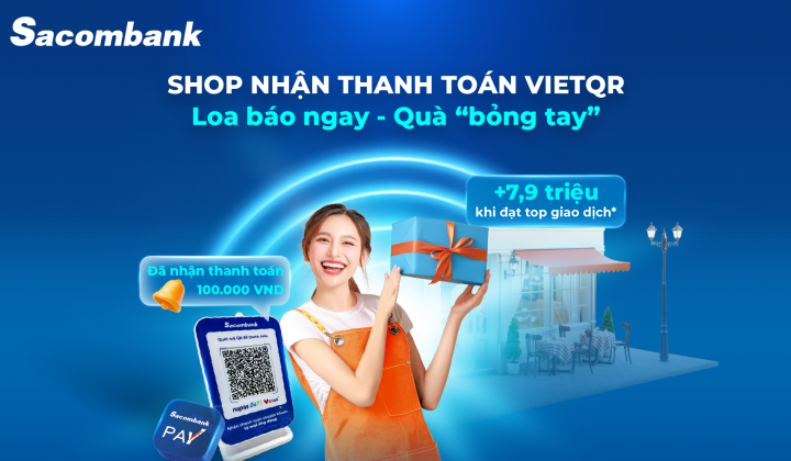Ngân hàng Sacombank ra mắt loa thanh toán đồng hành kinh doanh cùng khách hàng