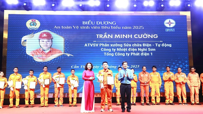 EVNGENCO1 có 3 An toàn vệ sinh viên được Công đoàn Điện lực Việt Nam biểu dương năm 2025