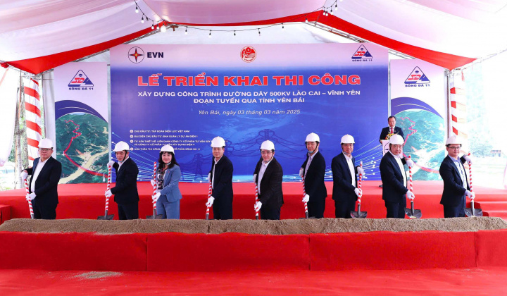 Khởi công đường dây 500kV Lào Cai - Vĩnh Yên