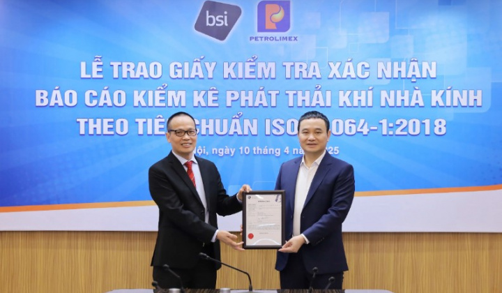 Petrolimex được xác nhận báo cáo kiểm kê khí nhà kính theo tiêu chuẩn quốc tế ISO 14064-1:2018