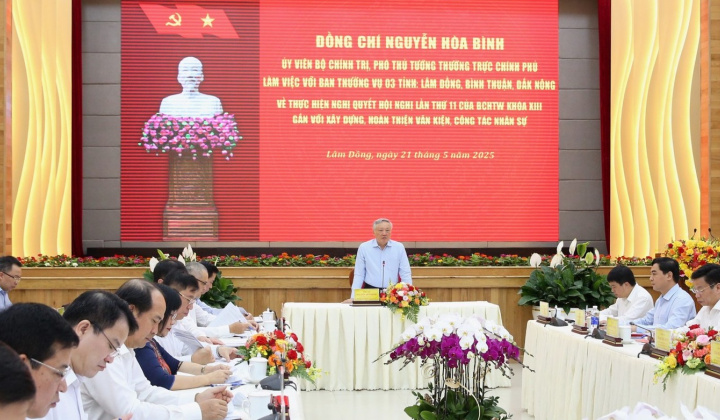 Phó Thủ tướng Thường trực Nguyễn Hòa Bình làm việc với 3 tỉnh Lâm Đồng, Bình Thuận và Đắk Nông