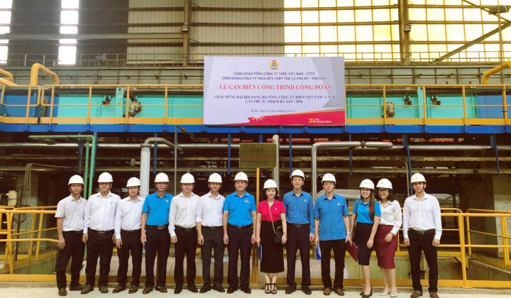 Gắn biển Công trình Công đoàn tiêu biểu chào mừng Đại hội Đảng bộ Tổng công ty Thép Việt Nam-CTCP lần thứ IV