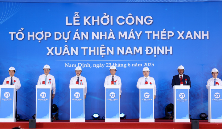 Khởi công Tổ hợp Dự án Nhà máy thép xanh Xuân Thiện Nam Định gần 100.000 tỷ đồng