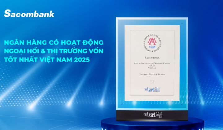 Ngân hàng Sacombank 4 năm liền dẫn đầu lĩnh vực ngoại hối và thị trường vốn