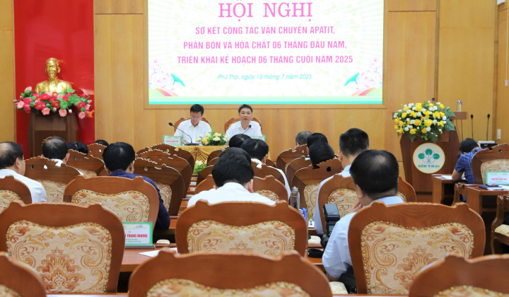 Sơ kết công tác vận chuyển Apatit và phân bón, hoá chất giữa Vinachem và VNR 6 tháng đầu năm 2025