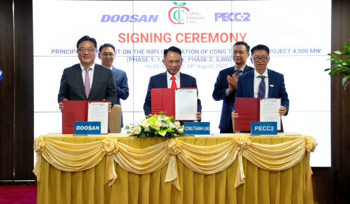 Tư vấn Xây dựng Điện 2 ký thỏa thuận thực hiện Dự án Nhà máy điện LNG Công Thanh 4.500 MW