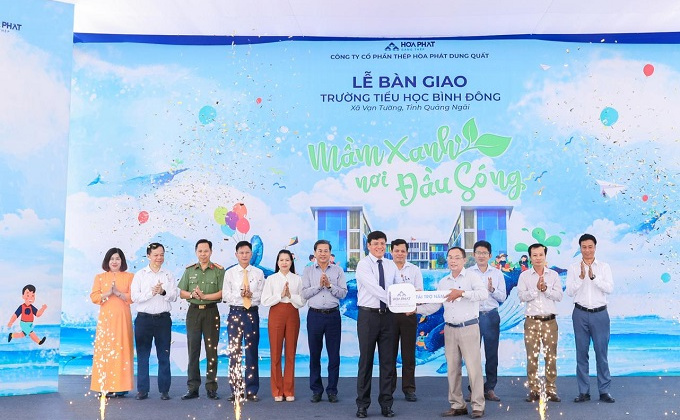 Hòa Phát bàn giao ngôi trường trị giá 42 tỷ đồng cho tỉnh Quảng Ngãi