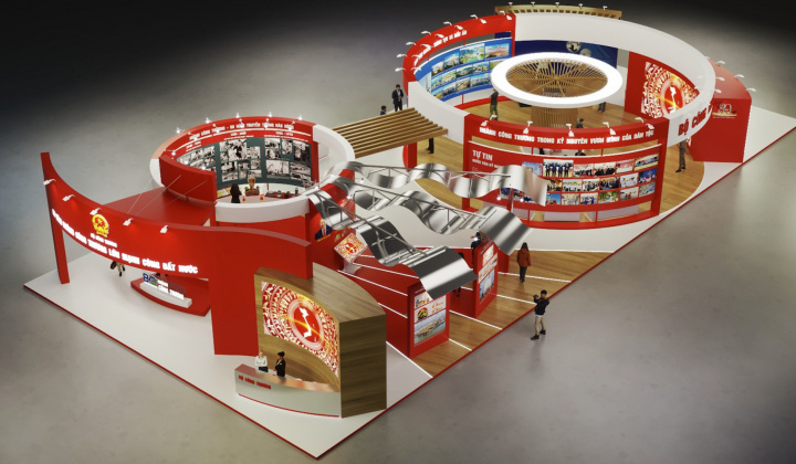 Phối cảnh 3D Triển lãm "80 năm ngành Công Thương lớn mạnh cùng đất nước"