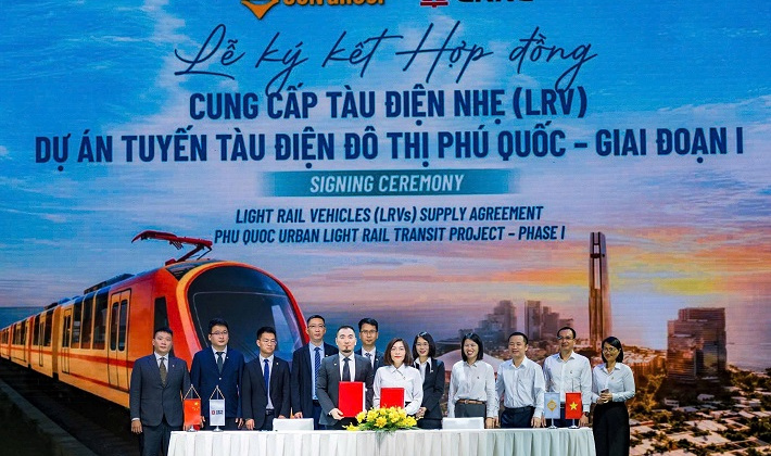 Sun Group ký kết với Tập đoàn xe lửa CRRC (Đại Liên) phát triển tàu điện đô thị LRT Phú Quốc