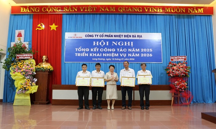 Nhiệt điện Bà Rịa: Phấn đấu thực hiện thắng lợi các nhiệm vụ năm 2026