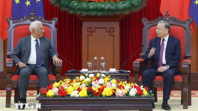 Tổng Bí thư Tô Lâm tiếp Chủ tịch Hội đồng châu Âu António Costa
