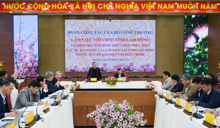 Thứ trưởng Nguyễn Hoàng Long làm việc với tỉnh Lâm Đồng về triển khai Quy hoạch điện VIII điều chỉnh