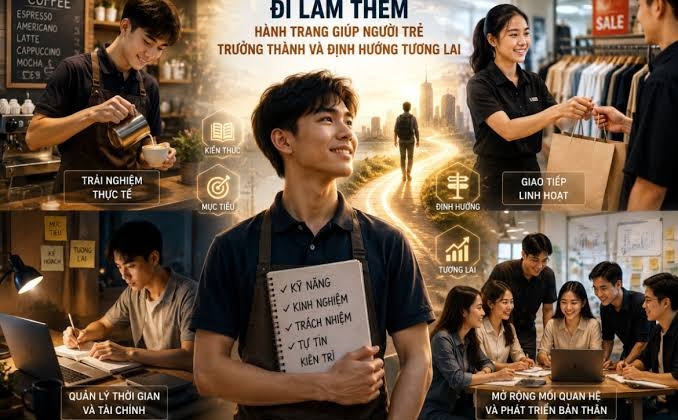 Khung lý thuyết về ảnh hưởng của hỗ trợ từ nhà quản lý đến ý định tiếp tục làm thêm của sinh viên
