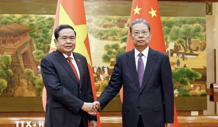 Chủ tịch Quốc hội Trần Thanh Mẫn hội đàm với Ủy viên trưởng Nhân đại toàn quốc Trung Quốc Triệu Lạc Tế