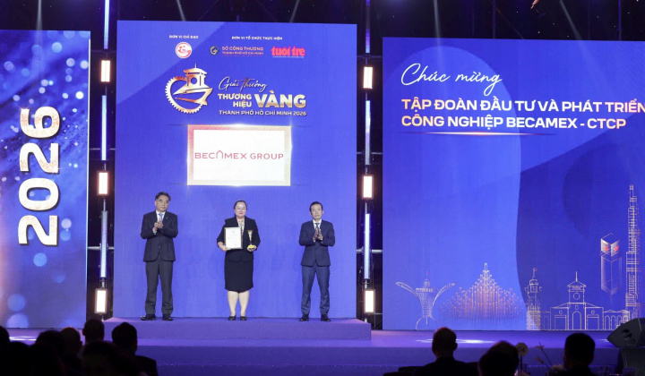 Tập đoàn Becamex được vinh danh Thương hiệu vàng Thành phố Hồ Chí Minh năm 2026