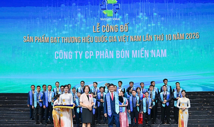 Phân Bón Miền Nam được vinh danh Thương hiệu quốc gia Việt Nam 2026