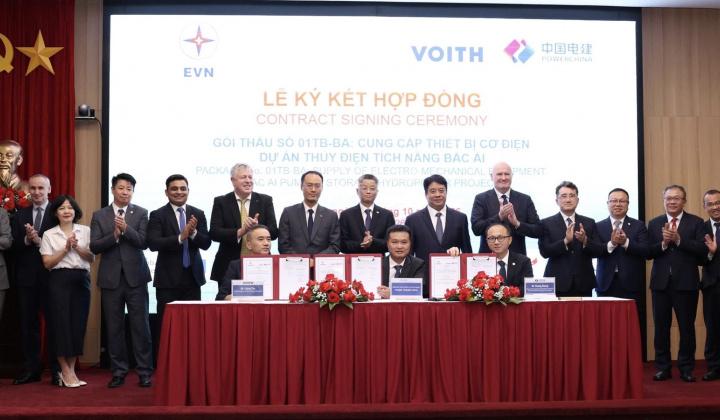 EVN ký hợp đồng thiết bị Thủy điện tích năng Bác Ái