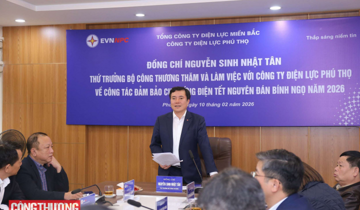 Thứ trưởng Nguyễn Sinh Nhật Tân kiểm tra công tác đảm bảo cung ứng điện tại Phú Thọ
