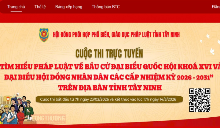 Tây Ninh tổ chức Cuộc thi tìm hiểu pháp luật về bầu cử đại biểu Quốc hội khóa XVI và đại biểu HĐND các cấp
